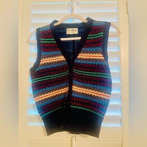Vintage CollAge Women Sweater Vest Women’s Small Abstract Sleeveless 90s